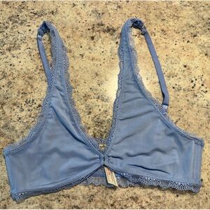 Free People Blue Bralette Size Large Sheer, Lacy